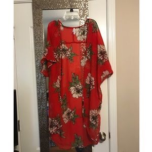 Long floral kimono